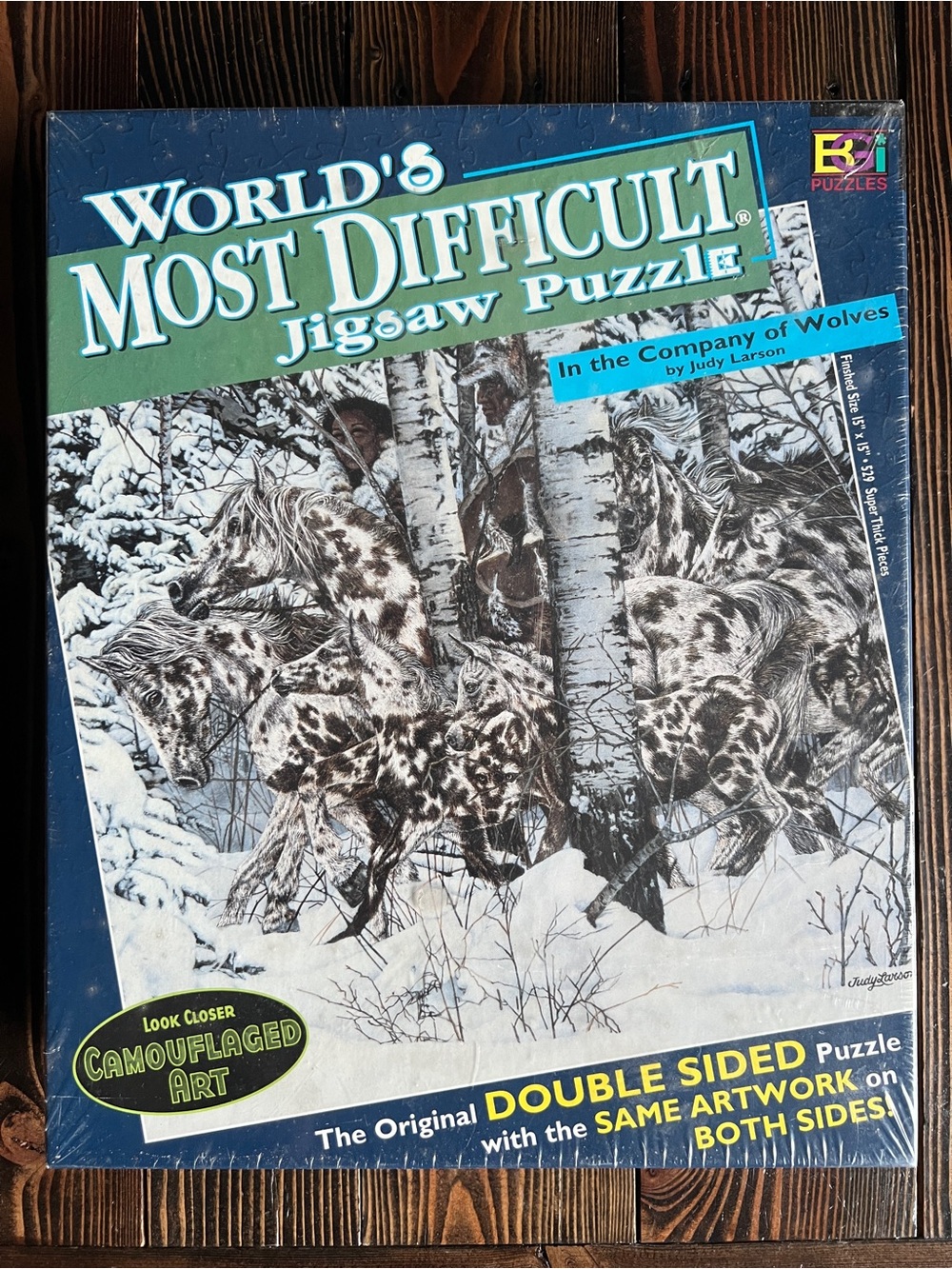 World’s Most Difficult Jigsaw Puzzle • 529 pieces double sided horses wolves